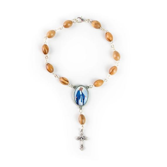 OUR LADY OF GRACE OLIVE WOOD AUTO ROSARY